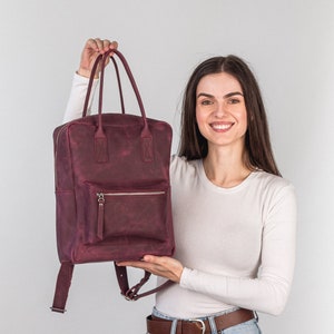 Genuine Leather City Backpack for Everyday Use | Leather Urban Backpack with Zipper | Handcrafted Leather Travel Backpack with Inside Pocket