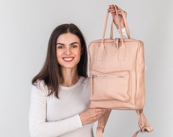 City Leather Backpack, Handcrafted Everyday Shoulder Bag