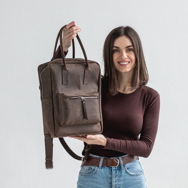 Classic and Durable Leather City Backpack - Perfect for Everyday Use - Handcrafted with Style and Functionality - Urban City Backpack