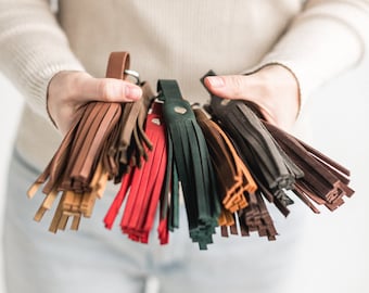 Leather Tassels for Handbag | Leather Tassel for Women Bags | Leather Keychain Tassel | Leather Tassels for Key | Leather Bag Accessories