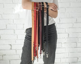 Genuine Leather Crossbody Strap | Handmade Leather Shoulder Strap | Leather Adjustable Crossbody Straps for Bag | Cowhide Leather Straps