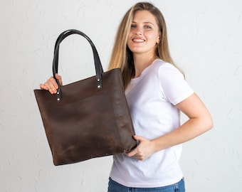 Genuine Leather Women Men Tote Bag | Handmade Leather Shoulder Purse | Perfect Leather Crossbody Bag | Cowhide Leather Women Handbag