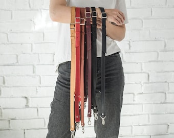 Correa de cuero para bandolera • Correas de cuero para monedero • Correa de cuero ajustable para hombro • Correas de cuero para bolsos de cuero