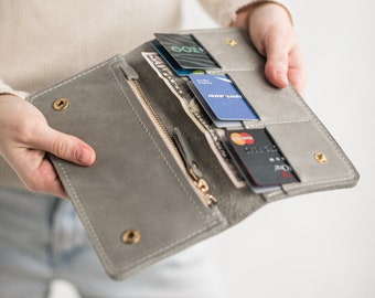 Cartera de mujer Cartera de cuero para mujer Cartera de cuero para mujer Cartera de cuero para mujer Cartera de cuero fina Monedero de cuero Regalo para ella