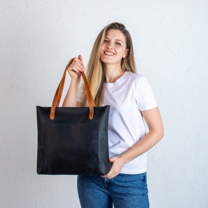 Genuine Leather Women Tote Bag | Handmade Leather Tote Bags | Leather Shoulder Bag | Genuine Leather Tote Handbag | Leather Tote with Zipper