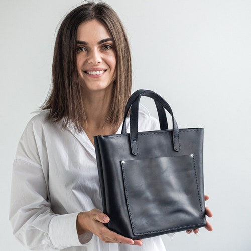 Mini Crossbody Tote Bag Leather Handbag Tote Handmade Etsy