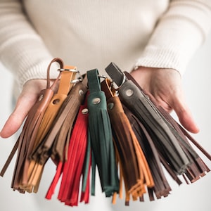 Lederquaste für Tasche | Leder Accessoire für Damen Taschen | Leder Schlüsselanhänger Handtasche Quaste | Lederquasten für Schlüssel | Leder-Accessoires