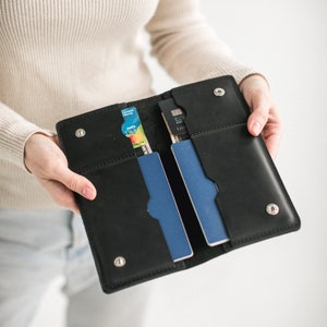 Cartera de viaje / Cartera de viaje de cuero / Porta documentos de viaje / Cartera de pasaporte / Organizador de cartera de viaje / Organizador de documentos de viaje