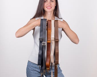 Extra Long Leather Bag Strap, Plus Size Crossbody, Adjustable Length