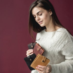 Cartera de hombre de cuero Cartera de hombre Cartera hombres Cartera de cuero para hombres Cartera minimalista Cartera de cuero hombres Cartera de cuero delgada Cartera de cuero imagen 3