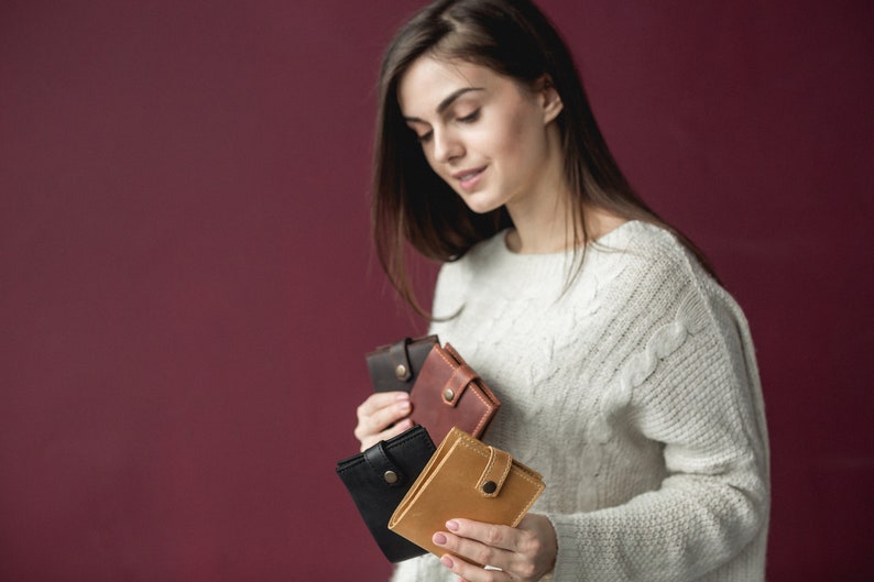 Cartera de hombre de cuero Cartera de hombre Cartera hombres Cartera de cuero para hombres Cartera minimalista Cartera de cuero hombres Cartera de cuero delgada Cartera de cuero imagen 3