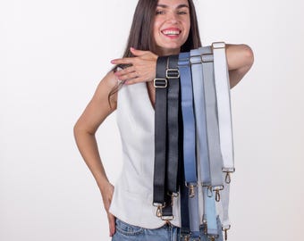 Pebbled Leather Bag Strap, Adjustable Length Crossbody Replacement