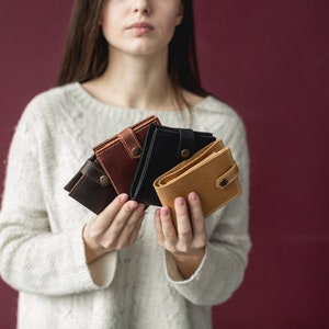 Cartera de hombre de cuero Cartera de hombre Cartera hombres Cartera de cuero para hombres Cartera minimalista Cartera de cuero hombres Cartera de cuero delgada Cartera de cuero imagen 2