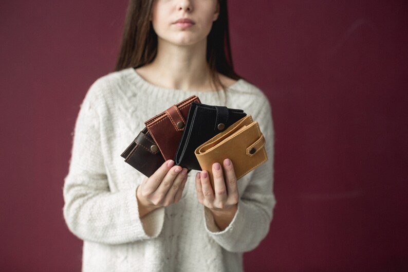 Cartera de hombre de cuero Cartera de hombre Cartera hombres Cartera de cuero para hombres Cartera minimalista Cartera de cuero hombres Cartera de cuero delgada Cartera de cuero imagen 2