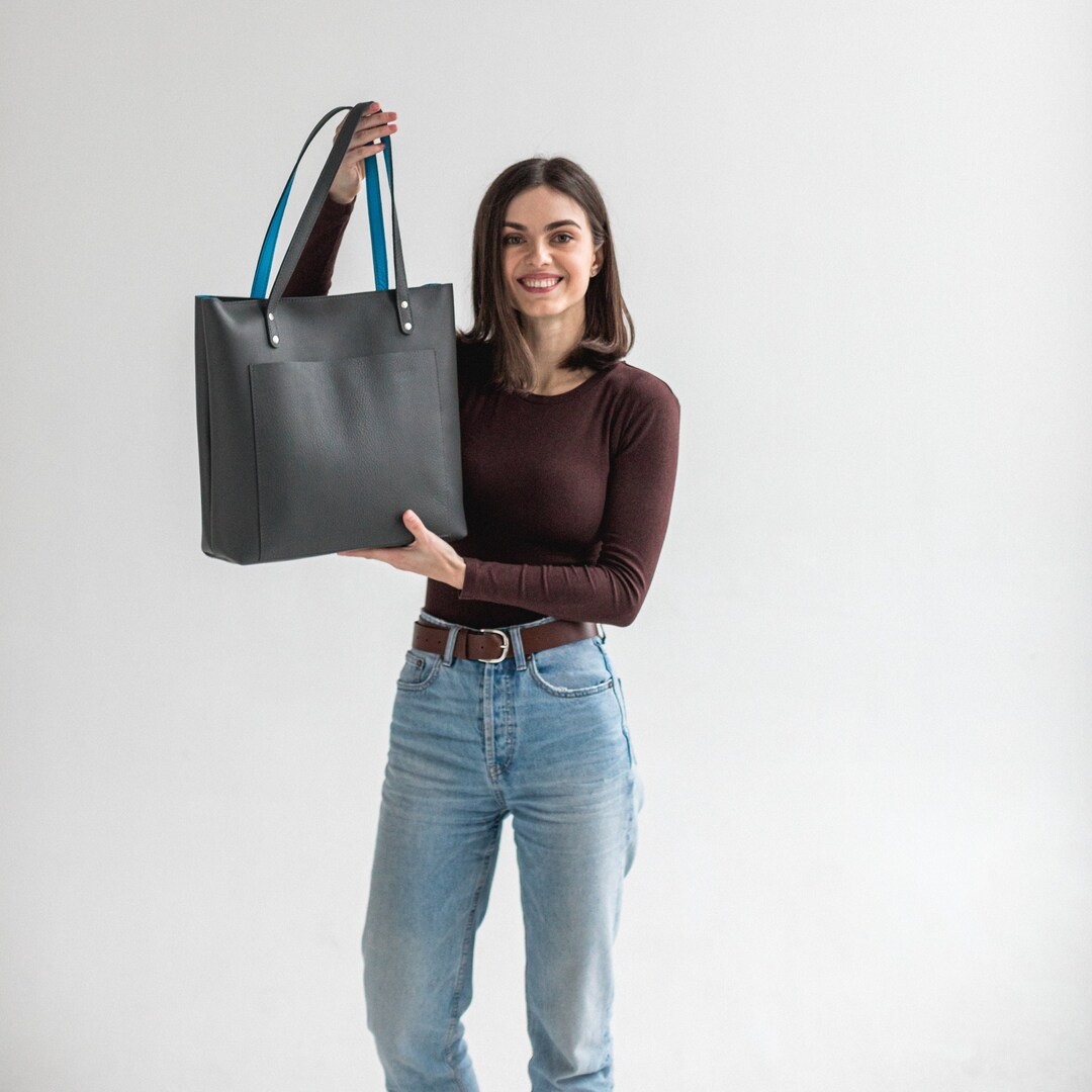 Leather Tote Bag Double Faced Leather Bag Leather Women Handbag