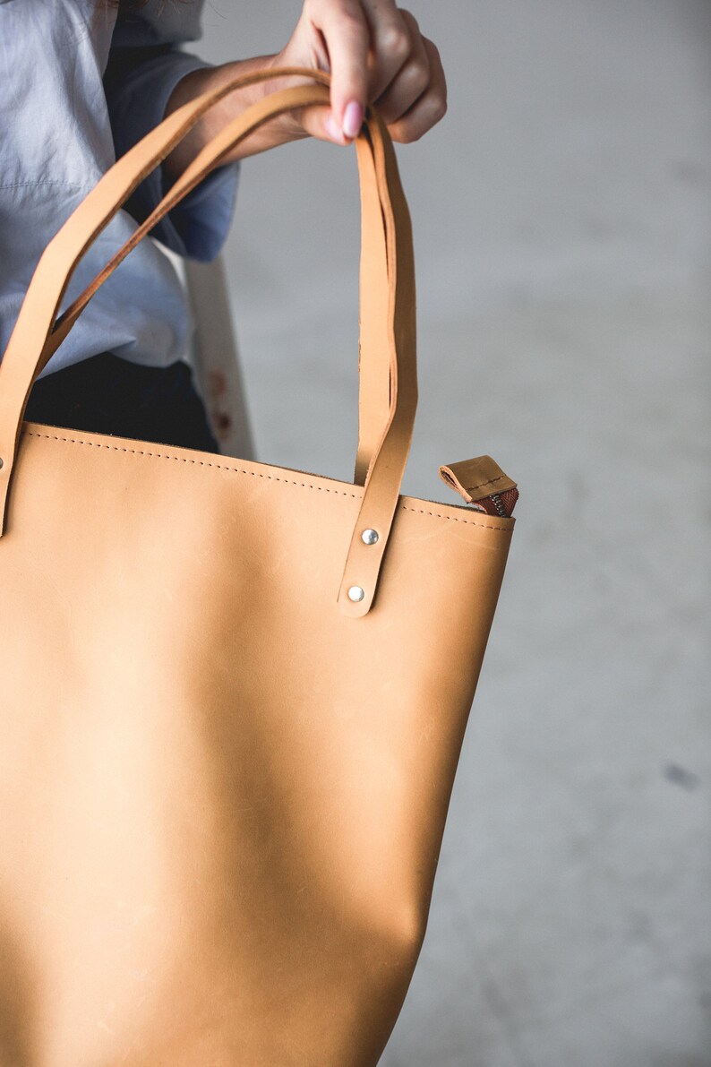 best leather tote with zipper