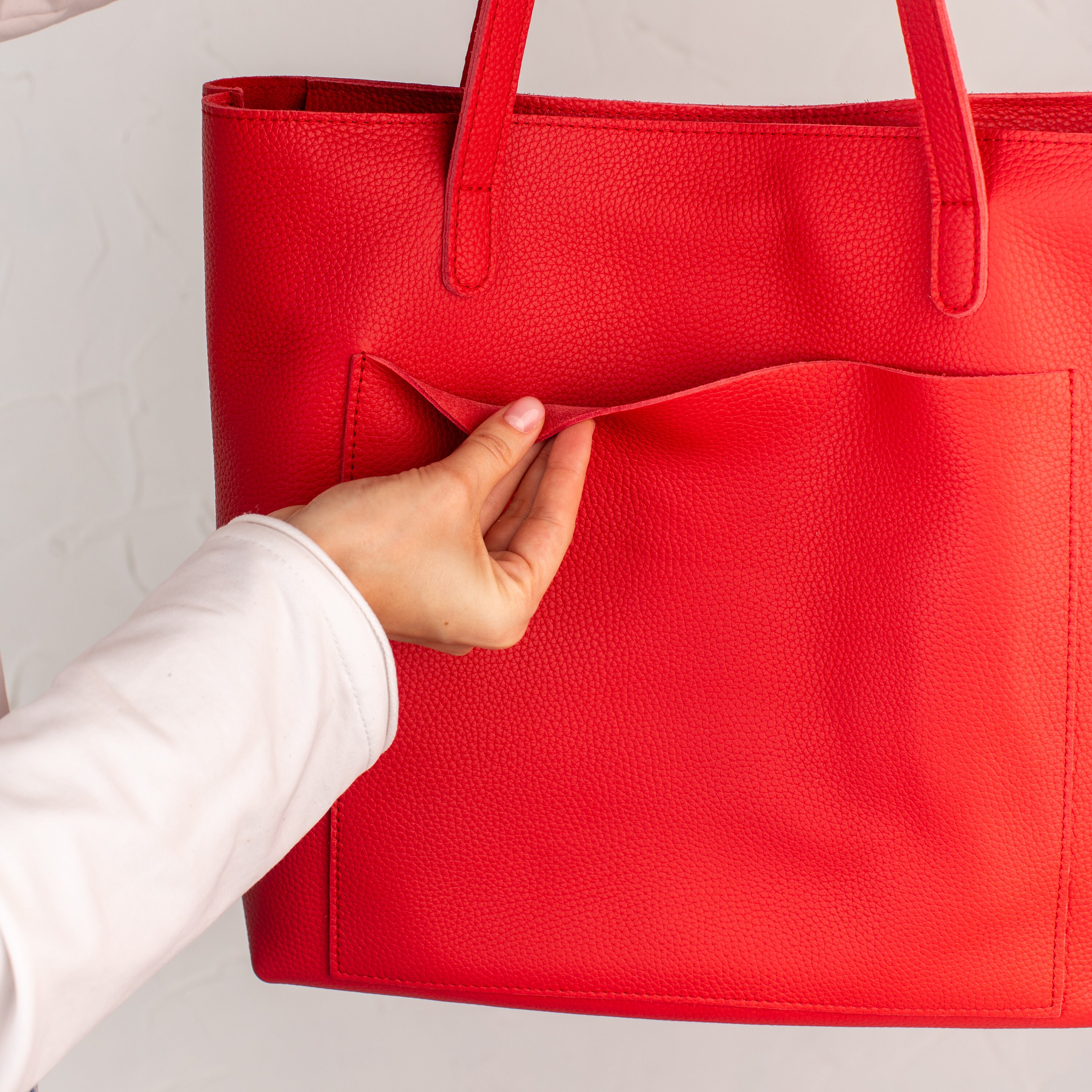 Red Mini Handbag Handmade Red Leather Mini Tote Bag: Fashionable Small Handbag - Etsy