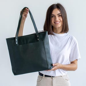 Genuine Leather Tote Bag for Work, Travel, College, and Office - Spacious Shoulder Bag for Students and Professionals, Perfect for Everyday