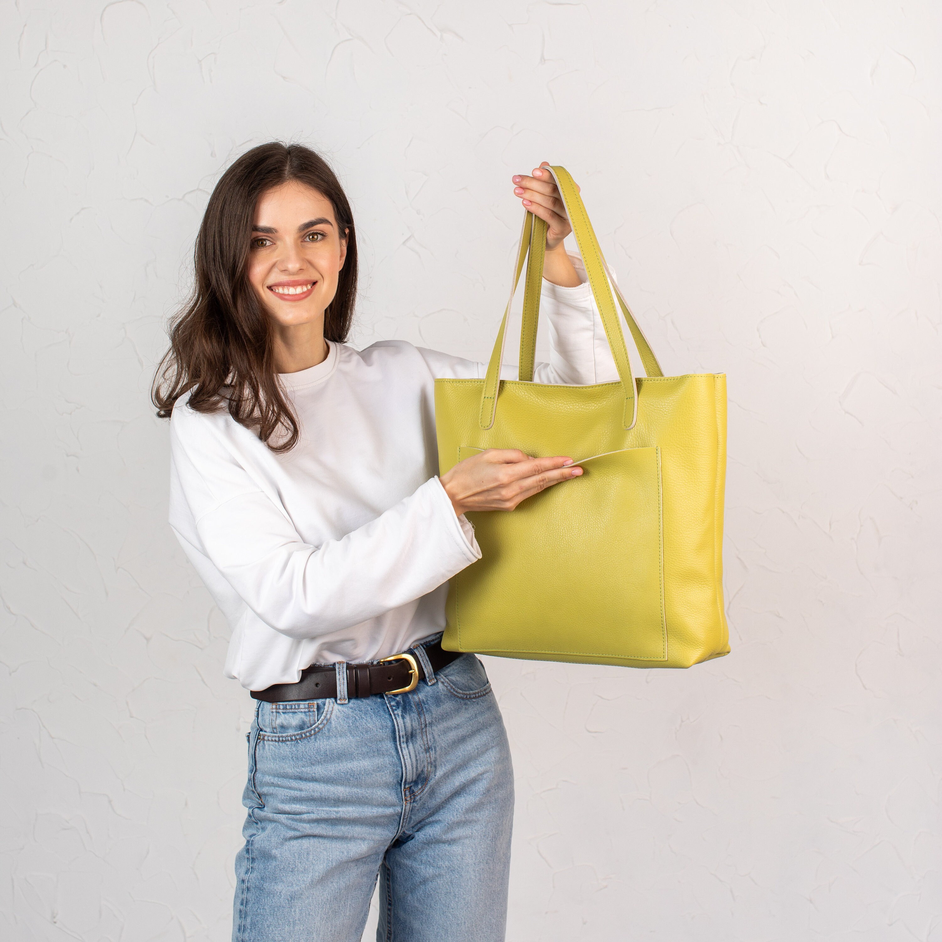 トートバッグ SELF PORTRAIT 'Yellow leather bag' handbag Yellow Leather Bag – self-portrait-US