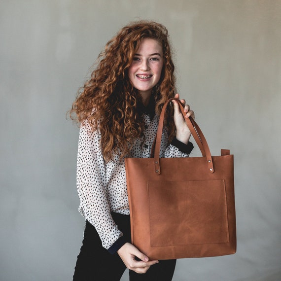 Custom Leather Tote Bags. Handmade Leather Tote Bag.