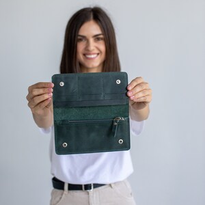 Cartera de mujer Cartera de cuero para mujer Cartera de cuero para mujer Cartera de cuero para mujer Cartera de cuero fina Monedero de cuero Regalo para ella imagen 7