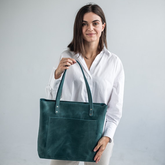 Monogram leather clearance tote