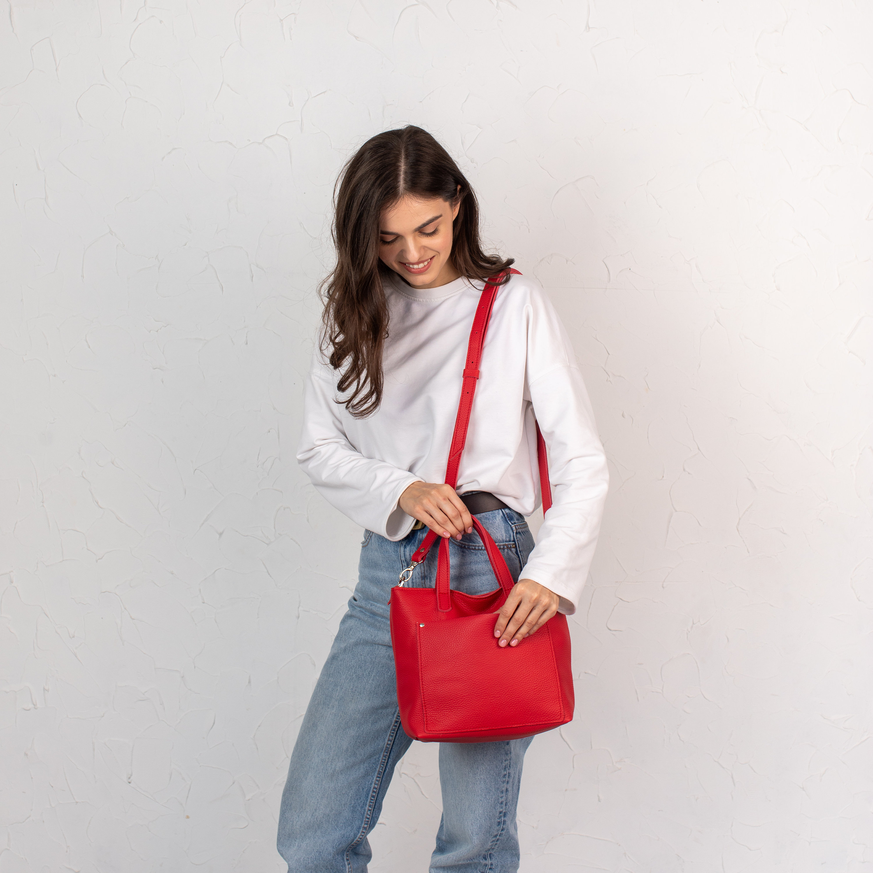 Red Mini Handbag Handmade Red Leather Mini Tote Bag: Fashionable Small Handbag - Etsy