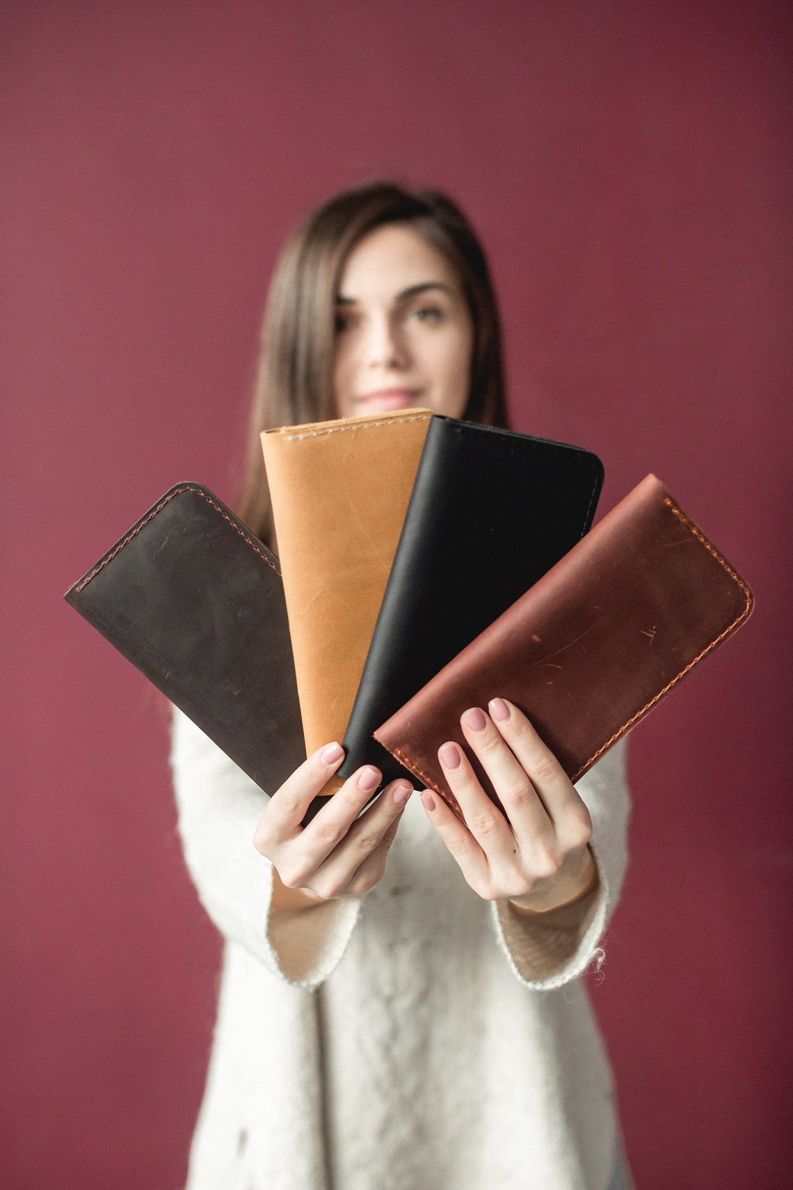 Leather wallet women's Wallet women Leather wallet for | Etsy