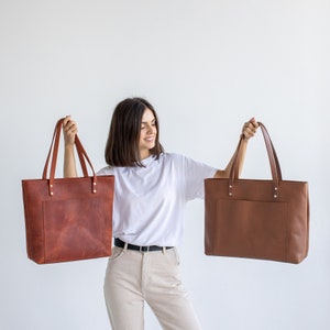 Large and Extra large leather tote bags