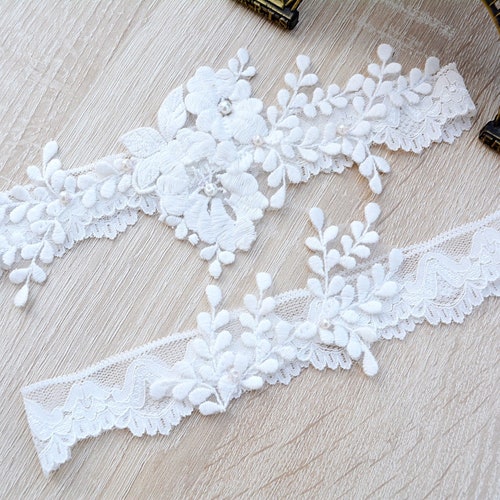 Wedding Garter Set Belt Ivory Lace Bridal Toss Garters Ivory - Etsy