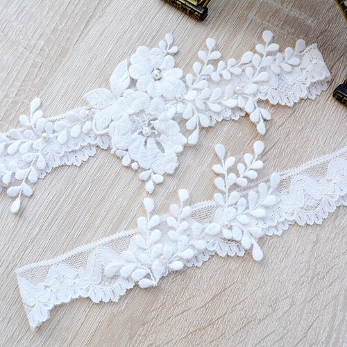 Wedding Garter Set Belt Ivory Lace Bridal Toss Garters Ivory Etsy