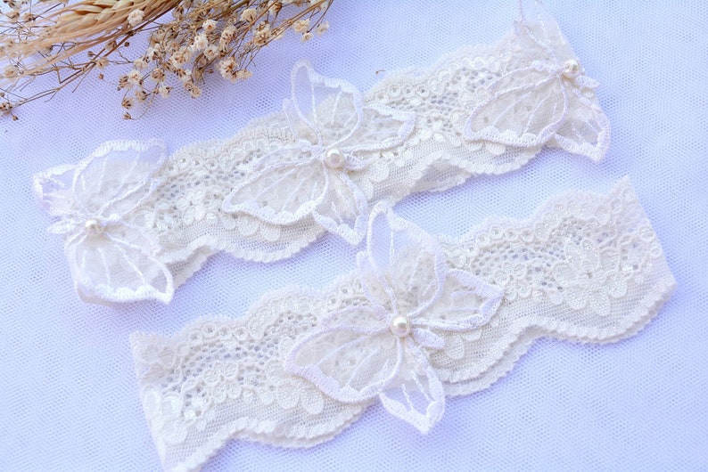 Bridal Lace Garter Set Mint Lace Garter Set Wedding Garters Lace Bridal White Mint Toss Keep Wedding Garter Set Butterflies Stretch Lace