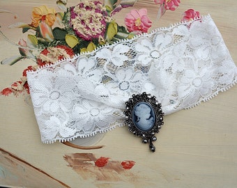 Ivory Victorian Princess Wedding Elastic Lace Set Of Garter For Brides, Rhinestone Bridal Garters Set, Ivory Lace Garter Retro Wedding Sets