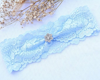 Light Blue Lace Rhinestone Bridal Garter Set, Wedding Garter Set, Wedding Garter Keep Blue Lace Garter Set Bridal Garter, Crystal Garter Set