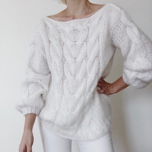 Cable Knit Sweater - Etsy