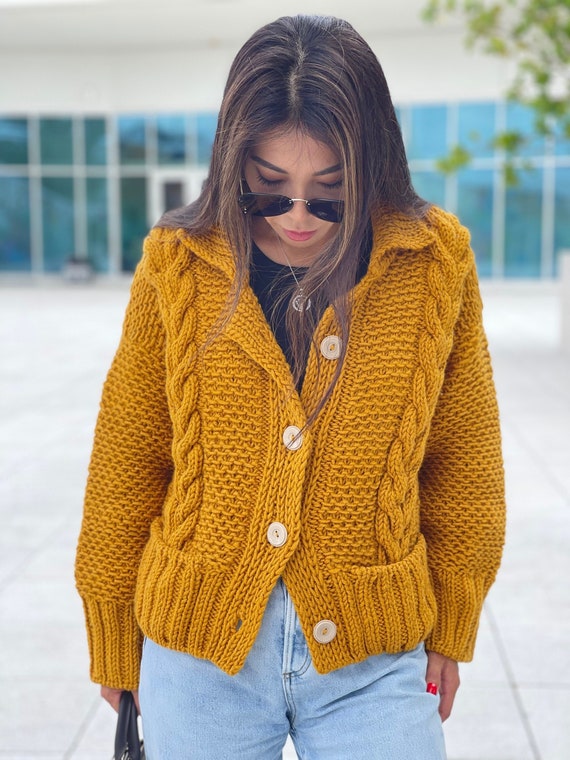 Cable Knit Cardigan, Chunky Knit Cardigan, Cable Knit Women Jacket, Knit  Oversized Camel Cardigan, Wool Women Bomber Jacket With Buttons - Etsy New  Zealand