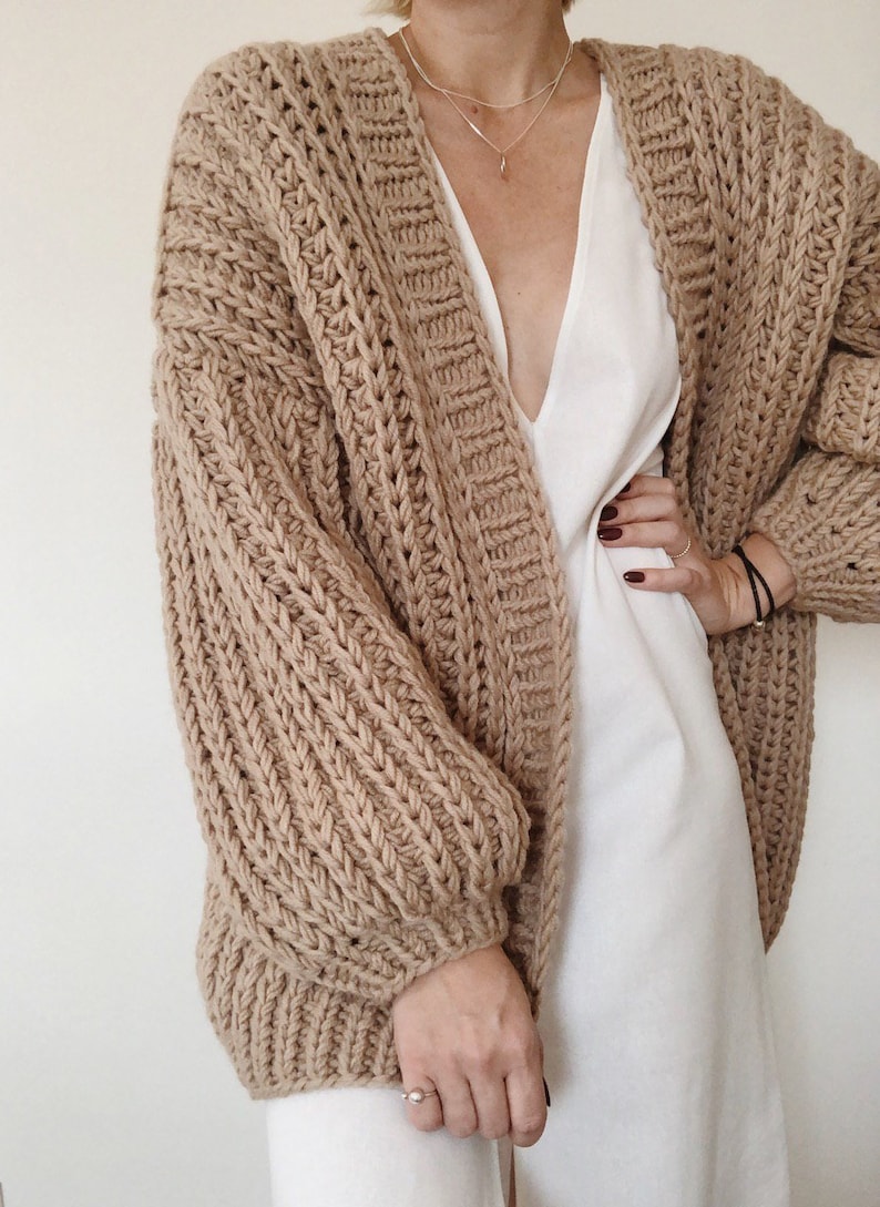Cozy Knit Cardigan Chunky Knit Cardigan Cable Knit Sweater Etsy