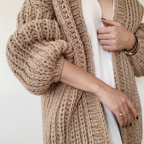Cozy Knit Cardigan Chunky Knit Cardigan Cable Knit Sweater - Etsy UK