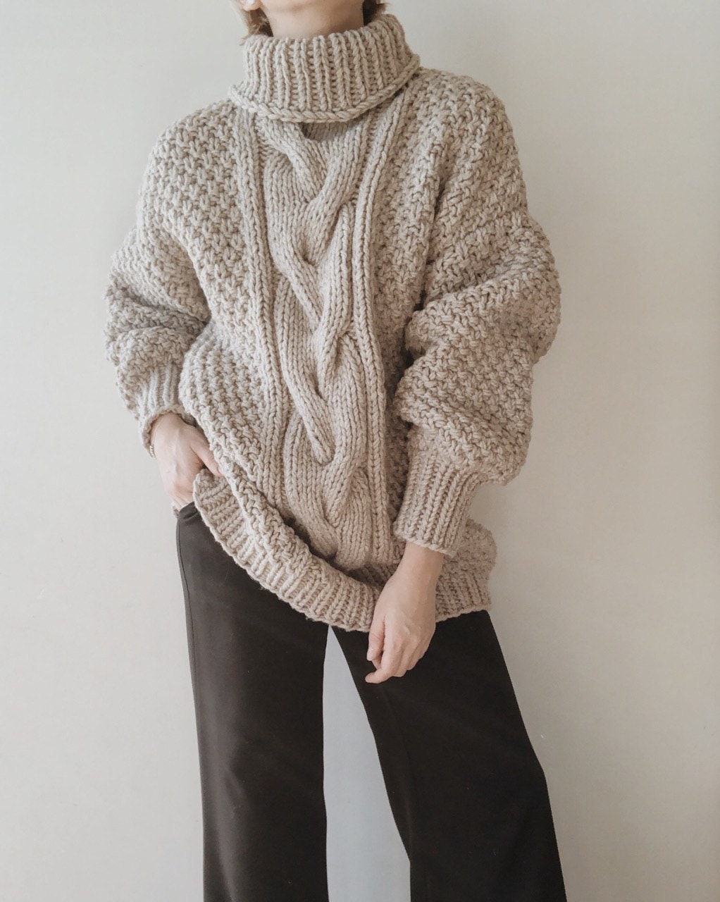Hand knit sweater for women, Chunky knit sweater, Oversized knit