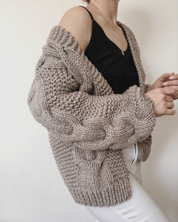 chunky knit cardigan wool