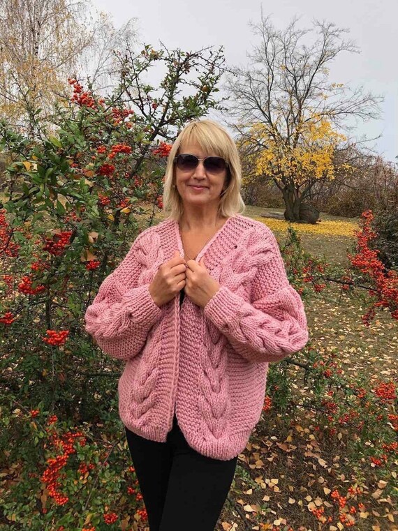 oversized cardigan pink