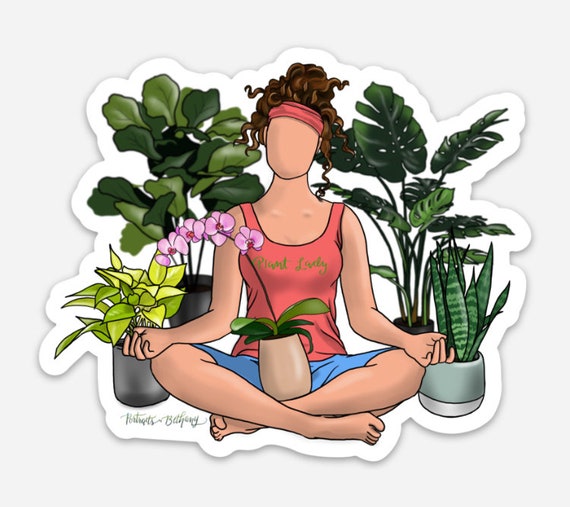 Crazy (Calm) Plant Lady Vinyl Sticker