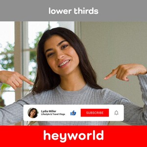 Lower Thirds - Anpassad videoöverlägg - Prenumerationsknapp - Animerad överlägg - Twitch-överlägg - YouTube-introduktion - YouTube-kanal - HeyWorld bild 2