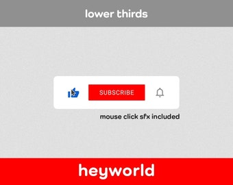 Terzi inferiori - Pulsante Iscriviti - Pop-Up - Attiva notifiche - Sovrapposizione animata - Introduzione a YouTube - Canale YouTube - HeyWorld