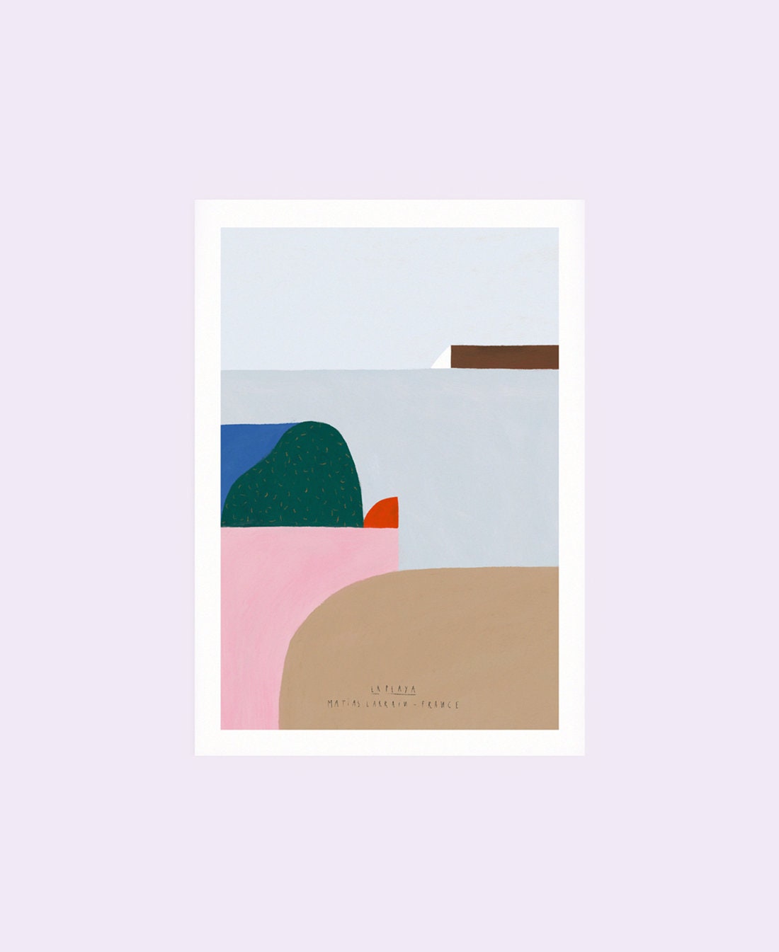 Affiche avec Art Abstrait Coloré Intitulée La Playa