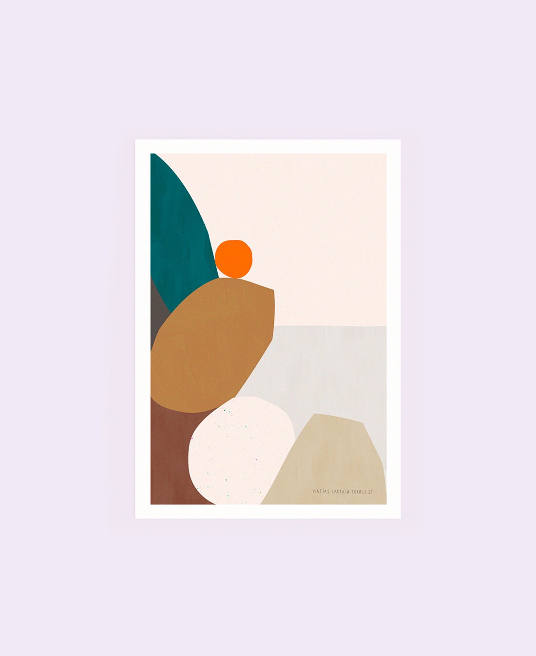 Affiche avec Art Abstrait Coloré Au Bord de La Mer