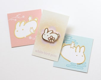 blossom bunny pin + limited mini print