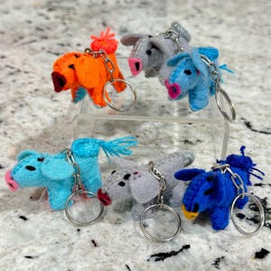 Pig Keychains - Llaveros - Embroidered Keychains - Keychains - Farm Animals - Mexican Keychains- Gift -Pig