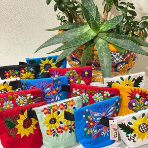 Cosmetic Bag - Embroidered Cosmetic Bag - Coin Bag - Cosmetic Purse
