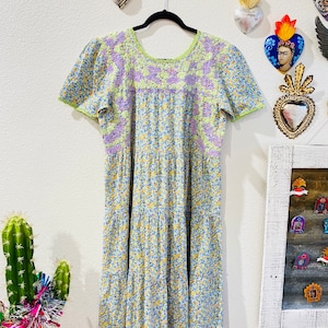 Oaxaca Dress - San Antonino Dress - Mexican Dress - Embroidered Dress - Fiesta Dress - Midi Dress - Flutter Sleeve - Fashion